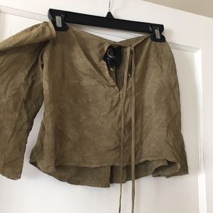 New blue life off shoulder top